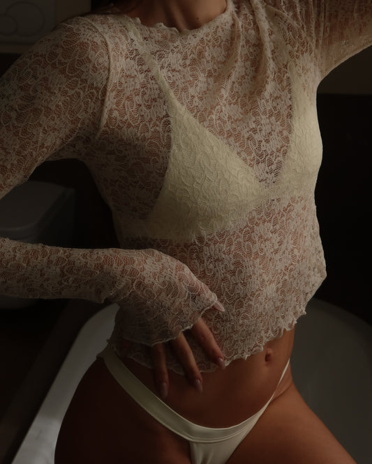AURA LACE TOP - Ivory