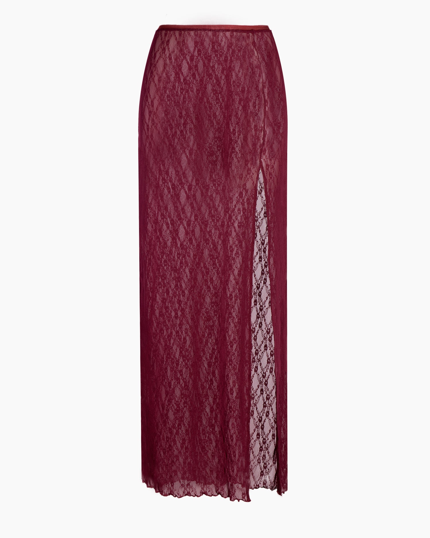 AURA LACE SKIRT - Modica/Bordeaux