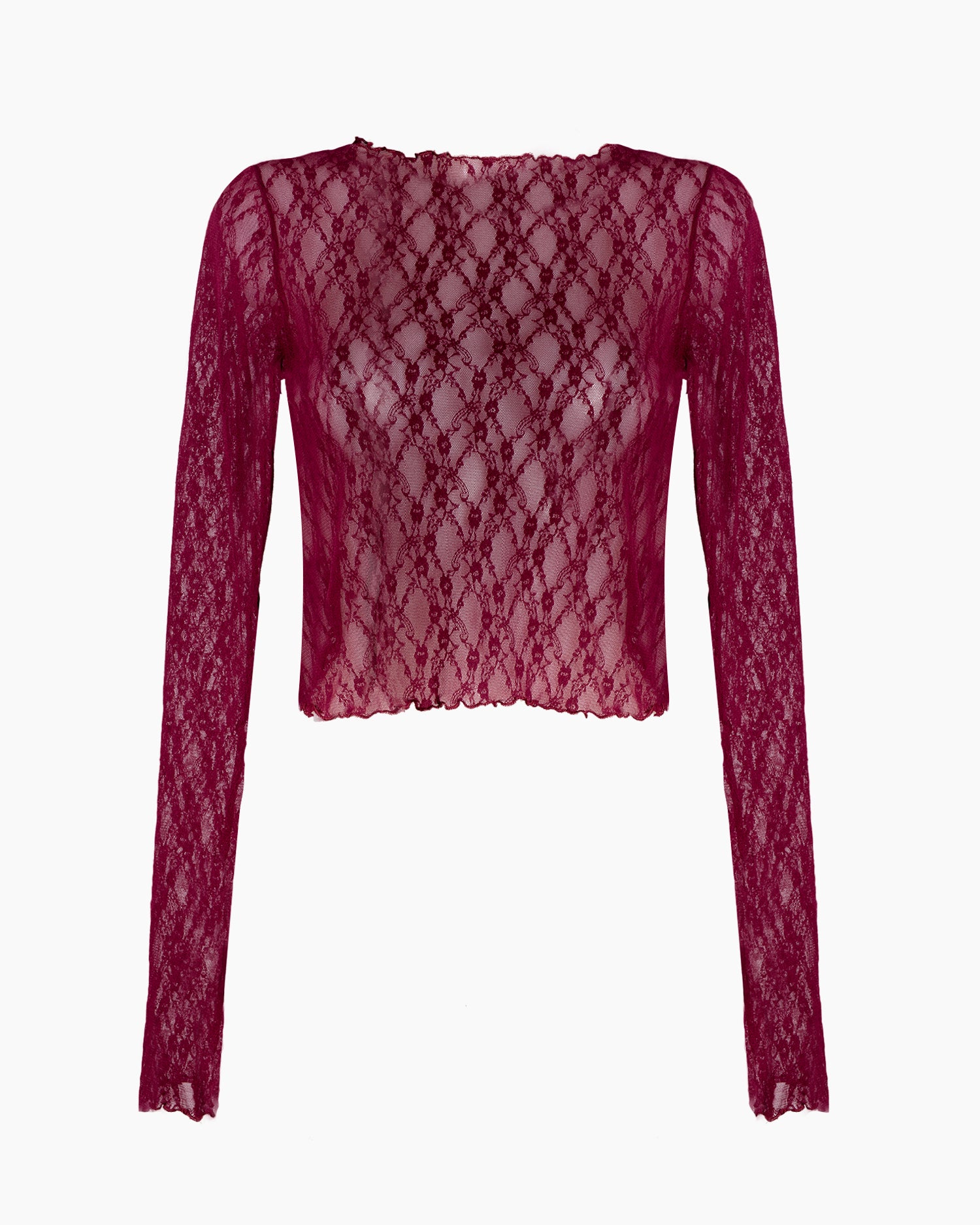 AURA LACE TOP - Modica/Bordeaux