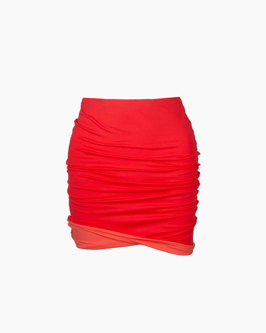 DEVA SKIRT - CORAL RED & LIVING CORAL