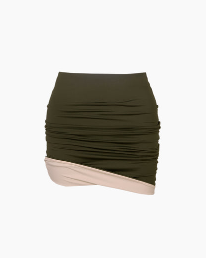 DEVA SKIRT - SAND & JUNGLE GREEN