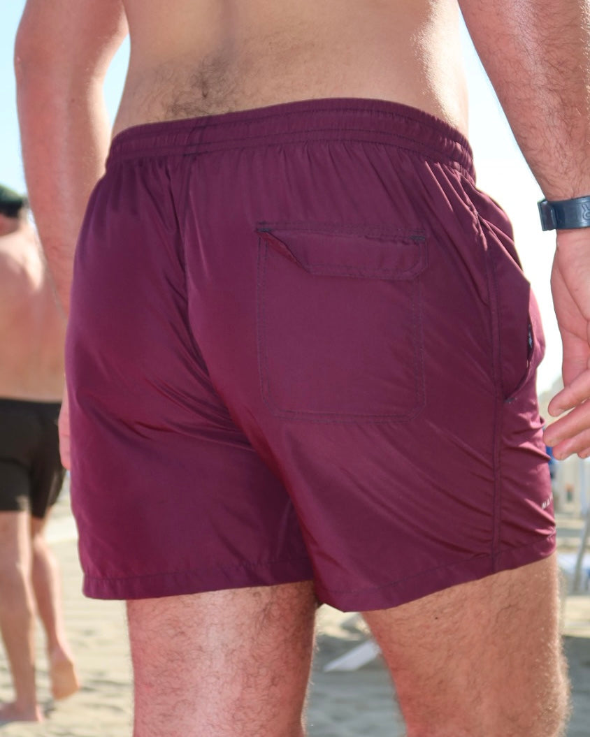 OCEAN SWIM SHORTS - BURGUNDY