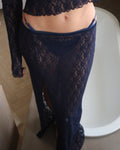 AURA LACE SKIRT - Midnight Blue