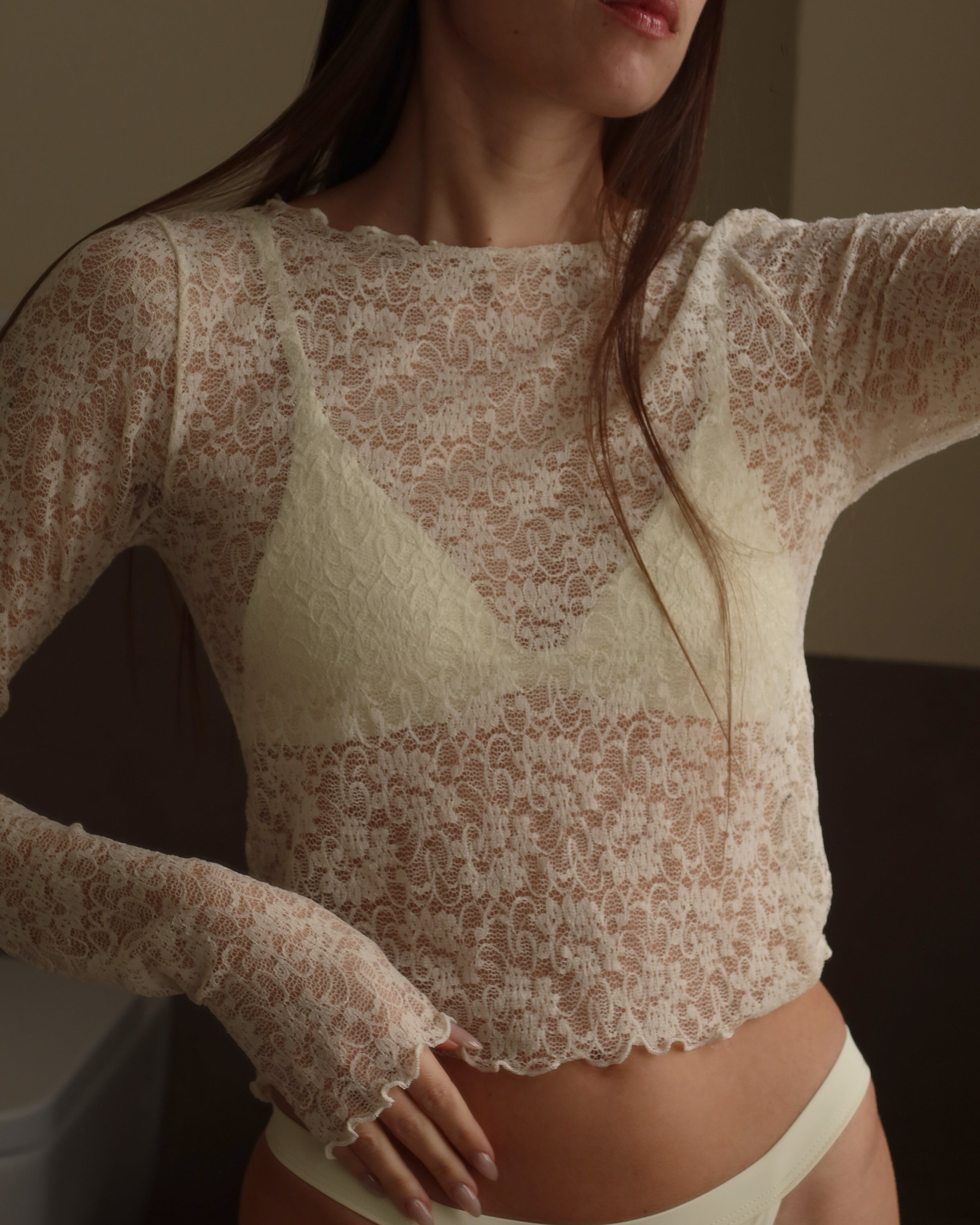 AURA LACE SKIRT - Ivory