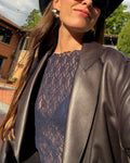 AURA LACE TOP - Midnight Blue