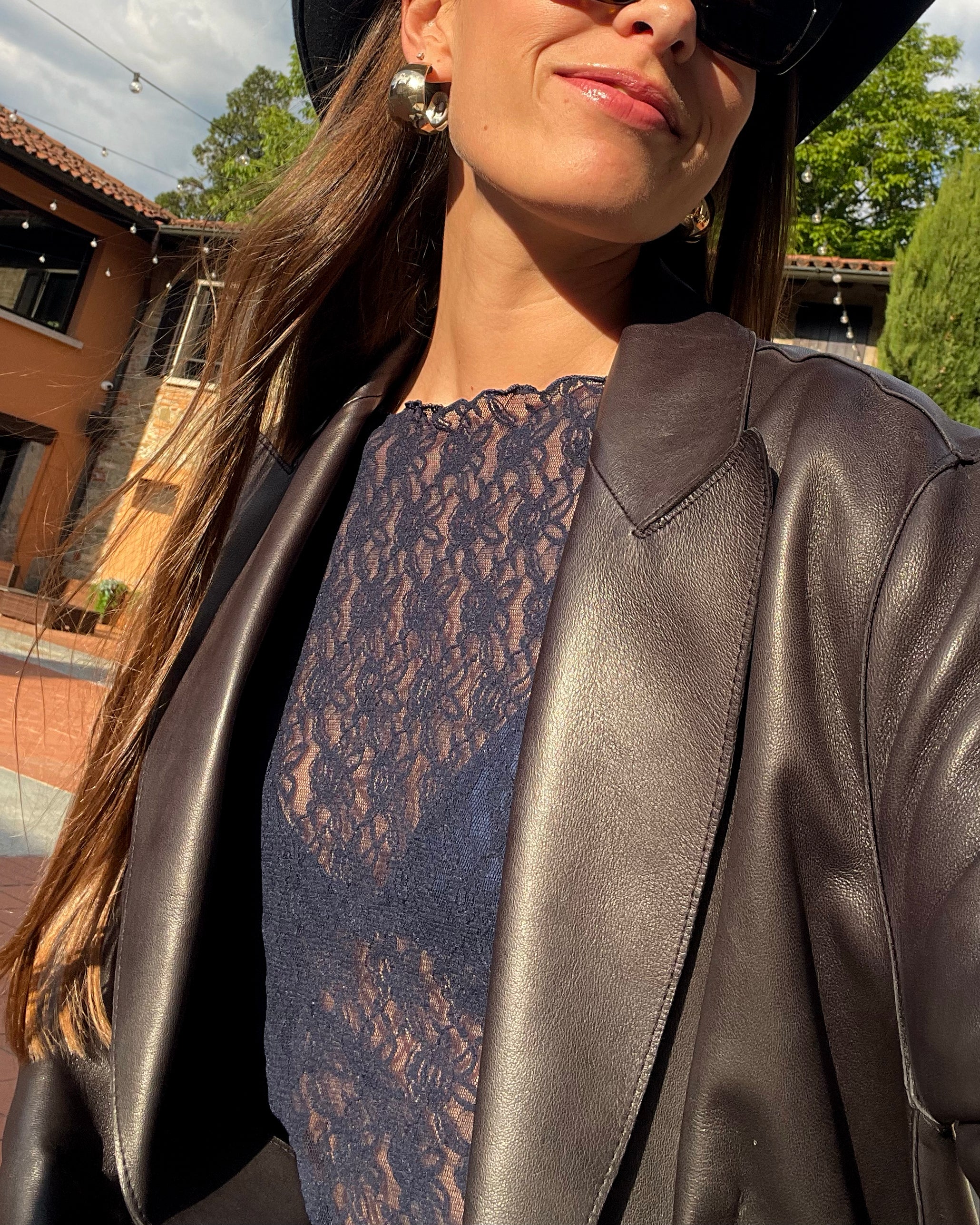 AURA LACE TOP - Midnight Blue