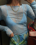 AURA LACE TOP - Sky Blue