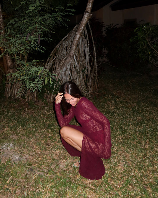 AURA LACE SKIRT - Modica/Bordeaux