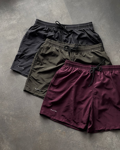 OCEAN SWIM SHORTS - BURGUNDY