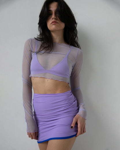 DEVA SKIRT - LILAC & ELECTRIC BLUE